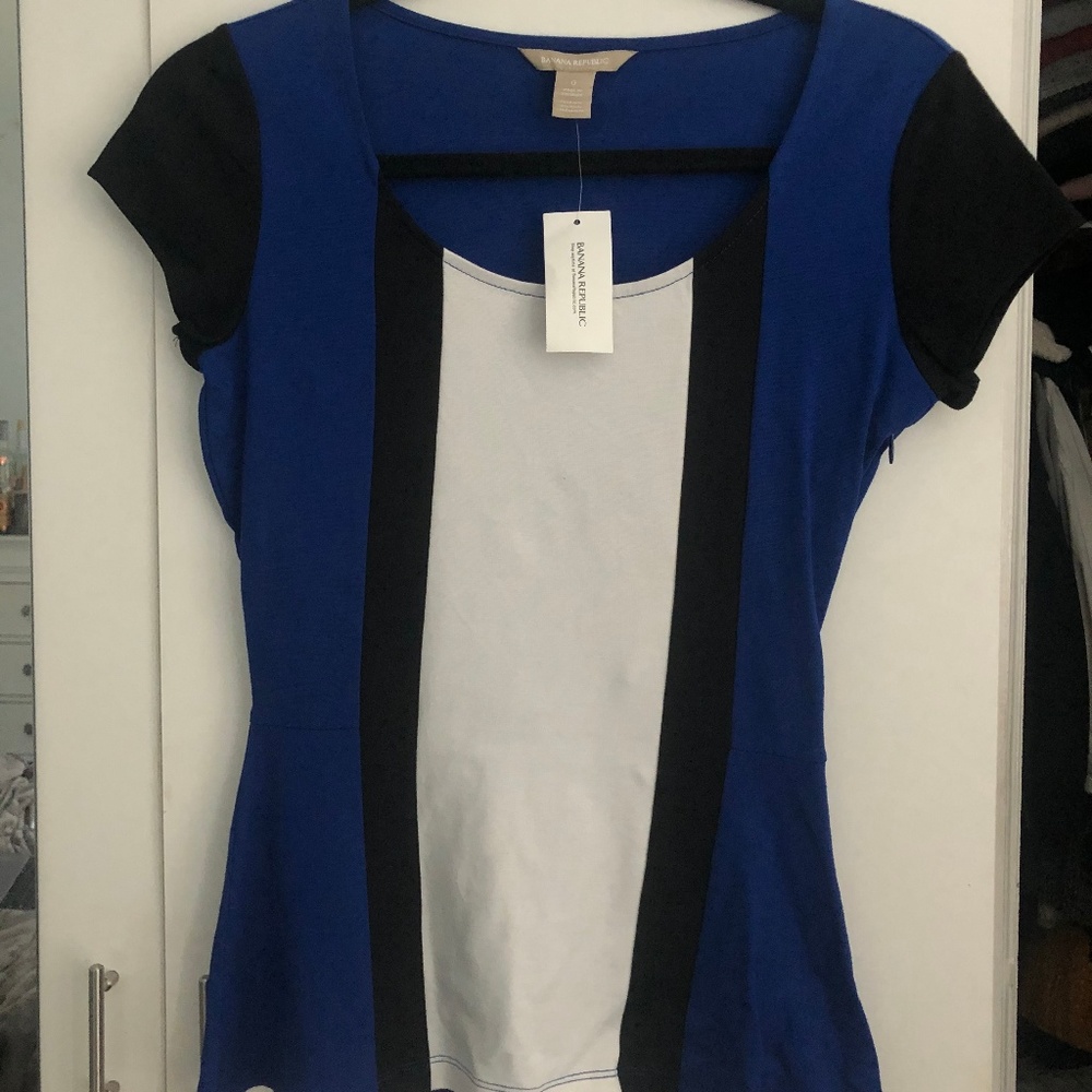 Banana Republic Color-block Peplum Top